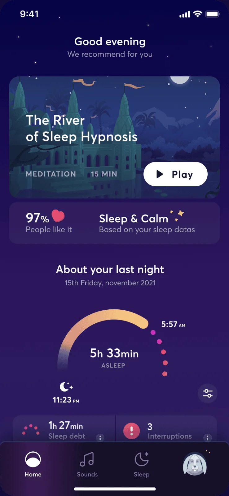 BetterSleep — screen 1